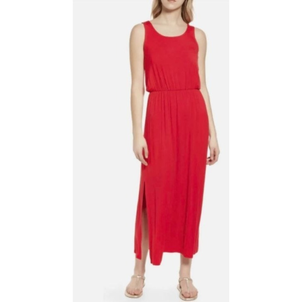 Caslon Women's Sleeveless Scoop Neck Jersey Maxi Dress in Red Chinoise Medium